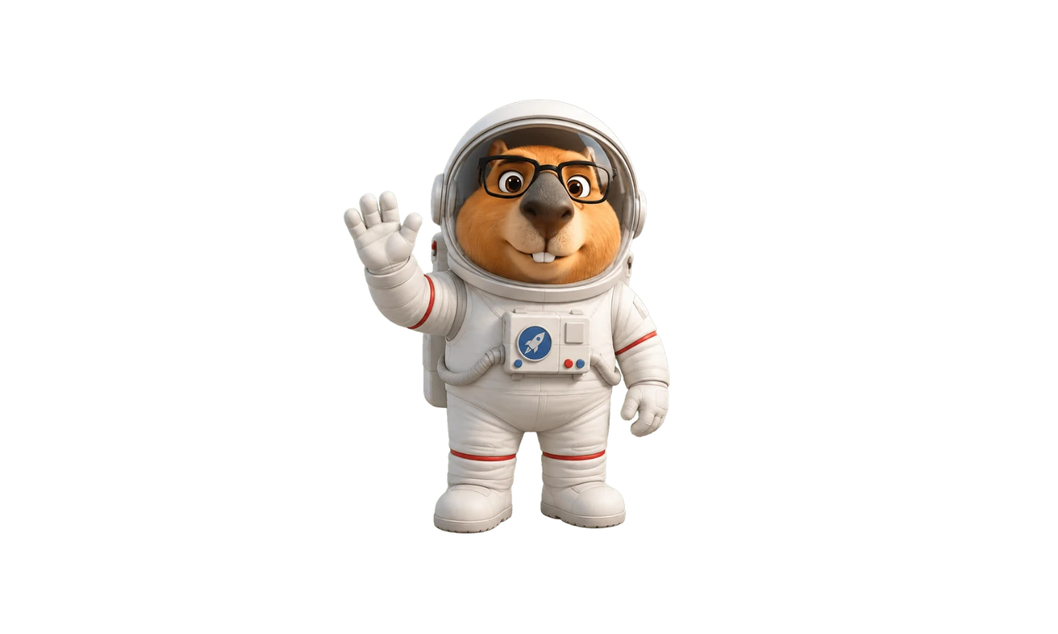 Capyo waving astronaut