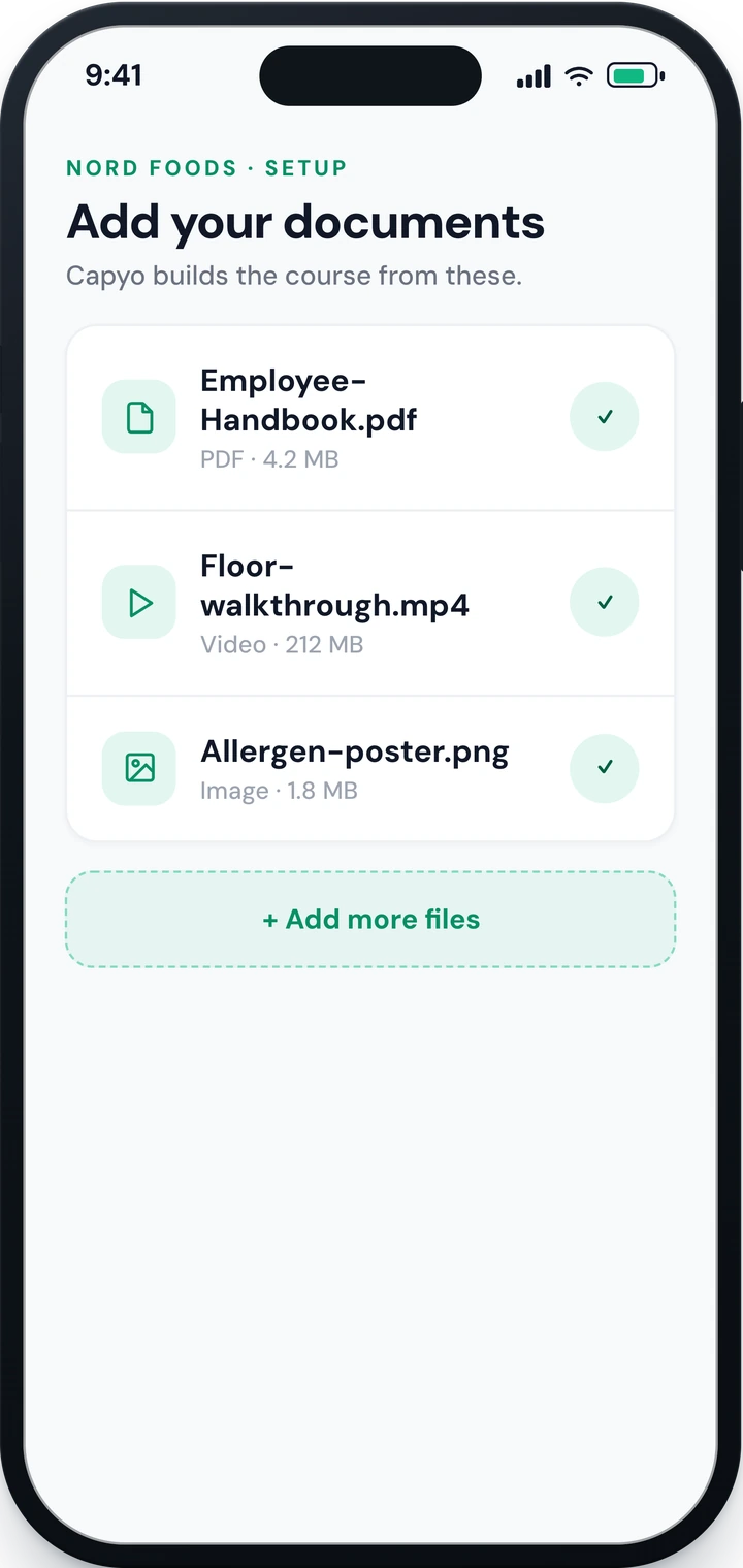 Uploading your existing documents into Capyo